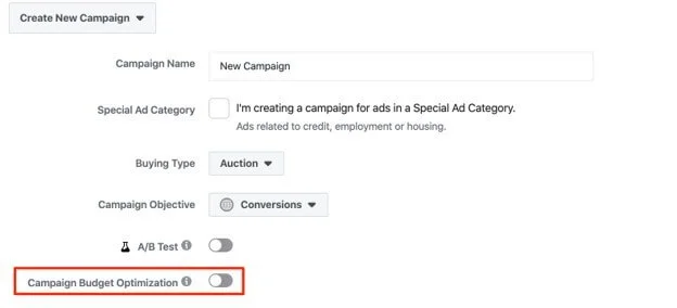 How to turn on facebook campaign budget optimisation