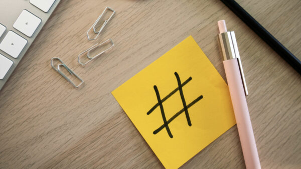 hashtag on post it note